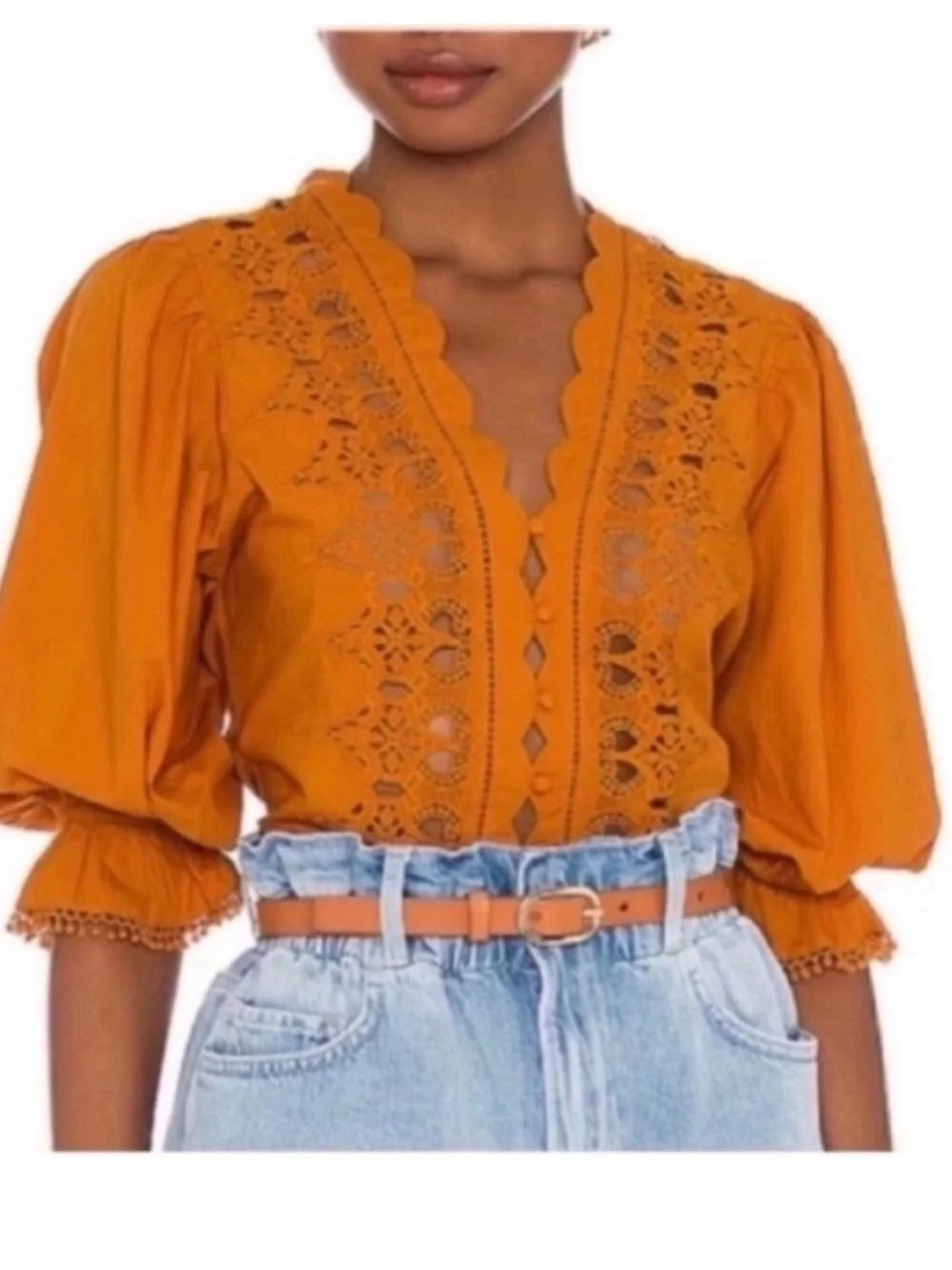 NWT Free People Louella Embroidered crop Top